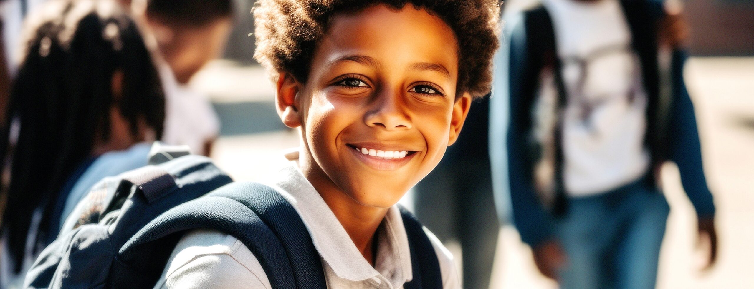 Smiling Boy With Backpack